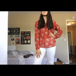 LOFT orange blouse